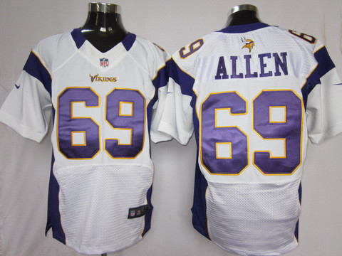 Nike Elite Jersey White NFL Minnesota Vikings 69 Jared Allen